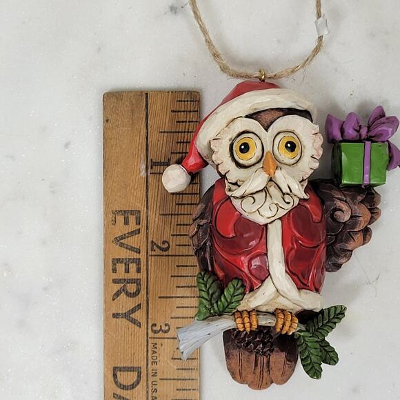 Jim Shore Heartwood Creek Santa Owl Ornament Hand Painted Holiday Christmas Tree - Picture 10 of 11